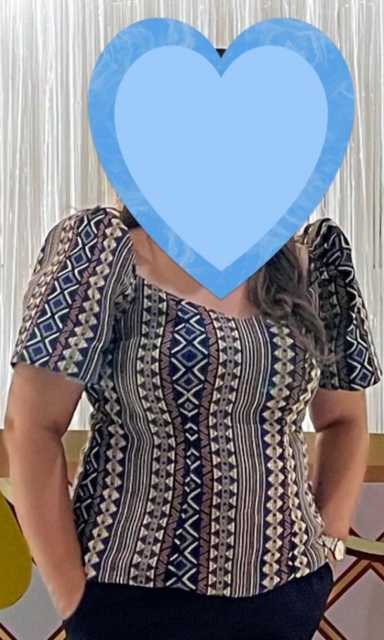 Modern filipiniana ethnic blouse (Category: Traditional & Ethnic wear) located in Manila. Submitted by wen_sa (Listing ID 1269017241, Image 3). Description: size 3XL. pero parang xl to 2xl brand new please see sizing sa pic.