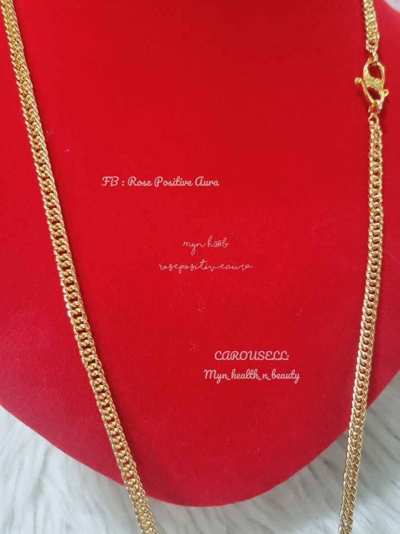 NECKLACE LIPAN KAIT HIGH POLISH 24K GOLD PLATED. LENGTH 70CM