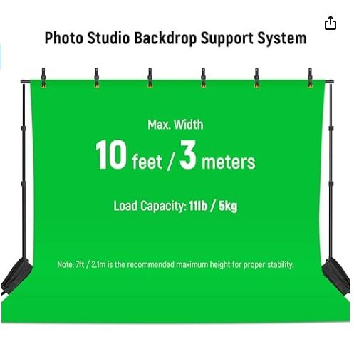 NEEWER Backdrop Stand 10ft x 7ft, Adjustable Photo Studio Backdrop ...