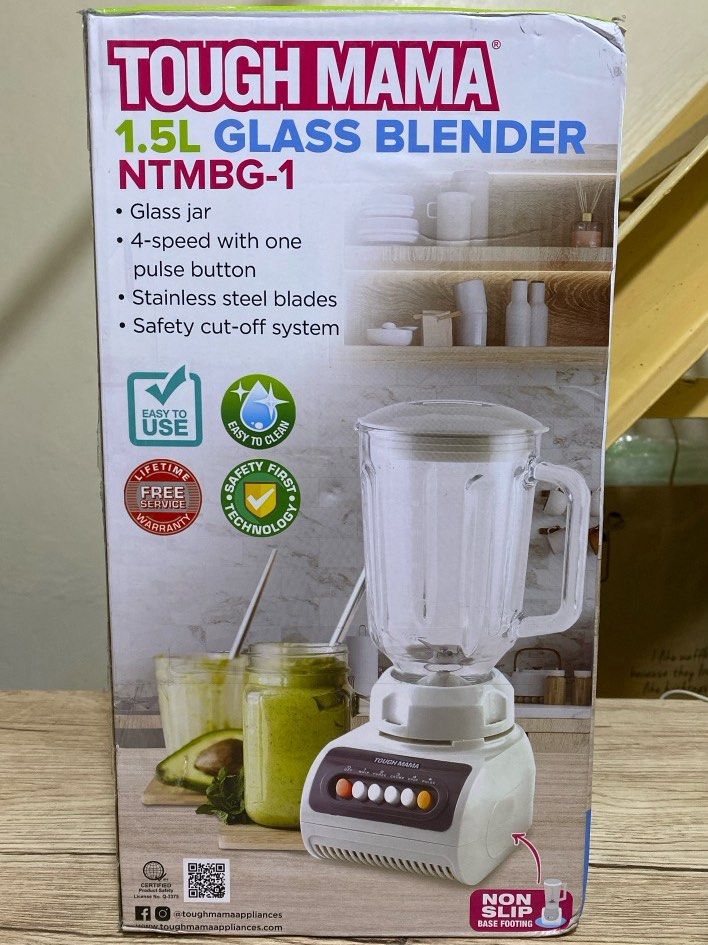 [NEW] Tough Mama 1.5L Glass Blender NTMBG1, TV & Home Appliances, Kitchen Appliances, Juicers