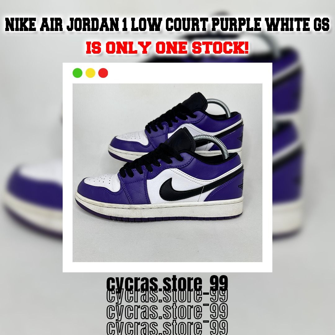 air jordan 1 low court purple white gs