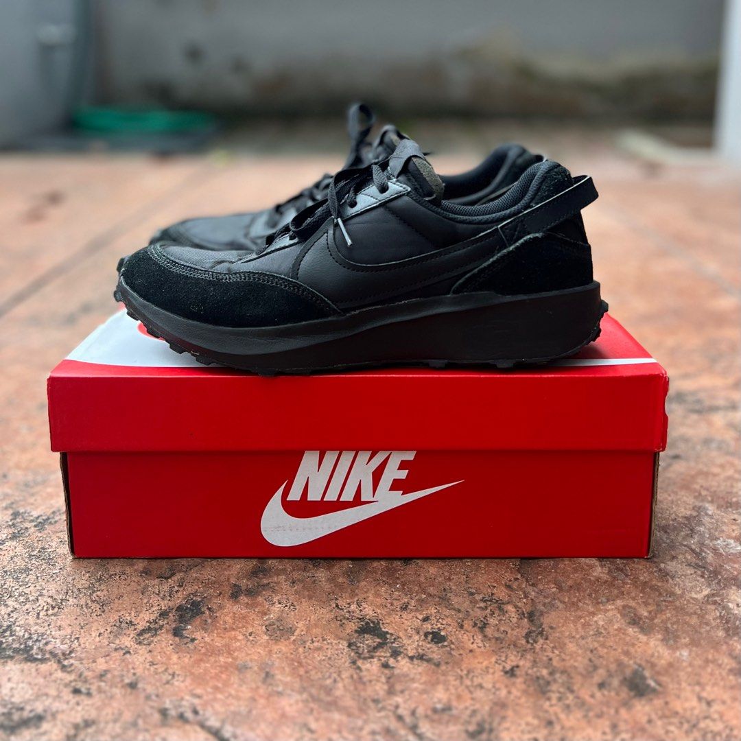 Nike Waffle Debut Triple Black Trainers Men s Fashion Footwear