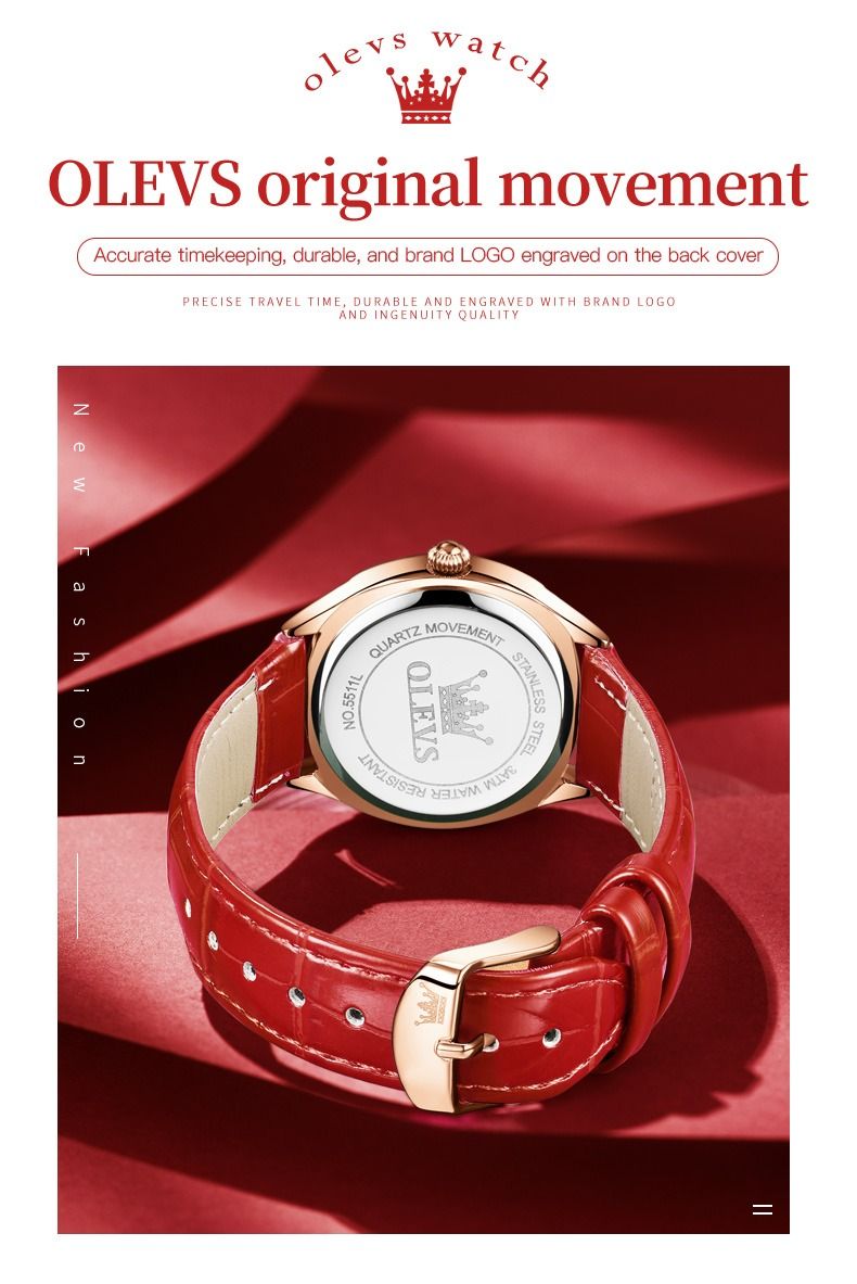 OLEVS 5511 Thin Leather Simple Luxury Strap Machine Women Fashion
