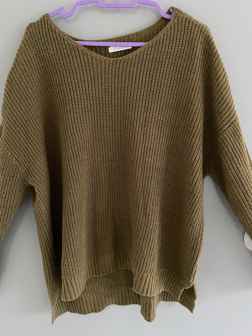 Olive sales green knitwear