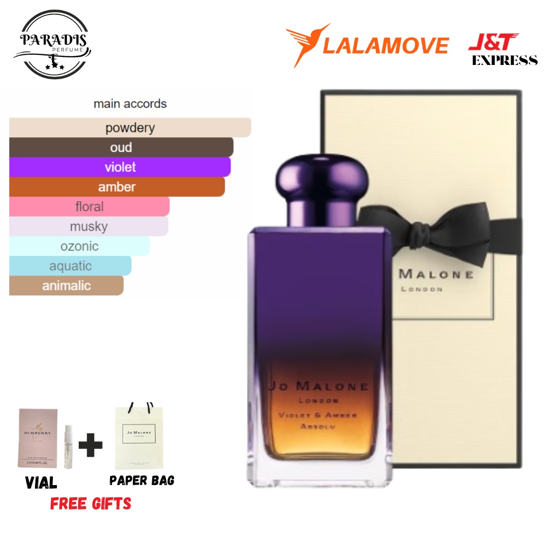 ORIGINAL AUTHENTIC JO MALONE VIOLET & AMBER ABSOLU COLOGNE 100ML (LIMITED EDITION), Beauty