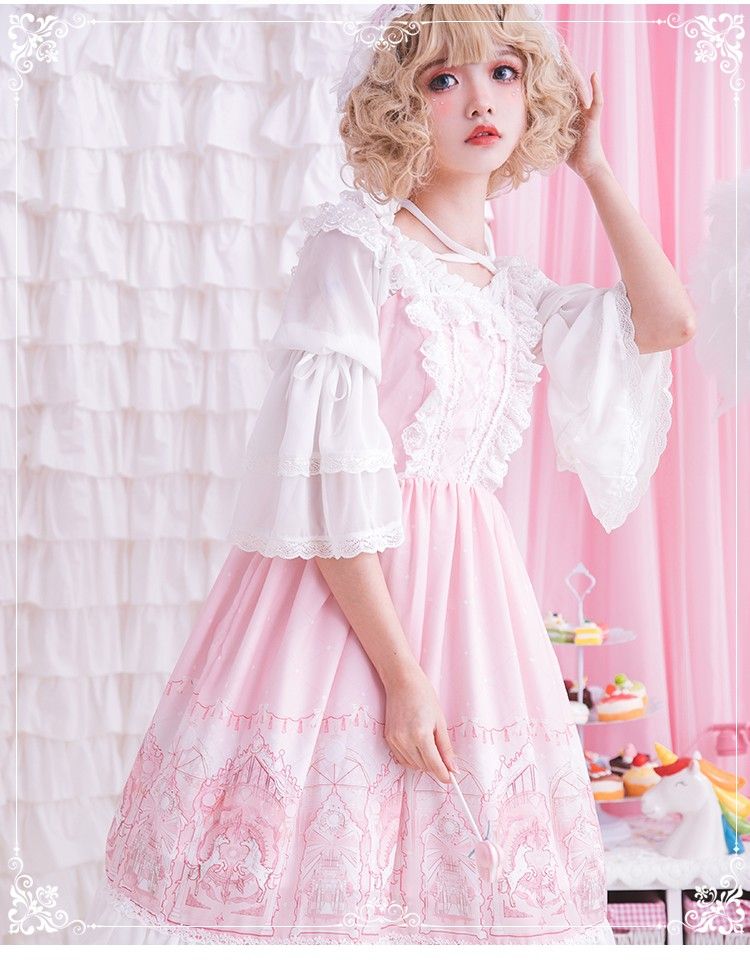 Pastel pink lolita dress top
