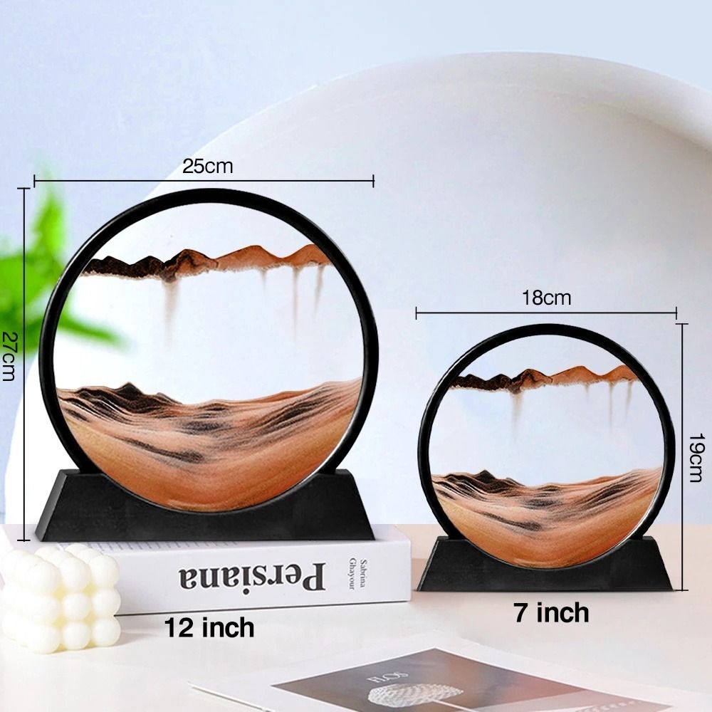 3D Glass Sandscape Hourglass Moving Sand Art Picture Rectangle