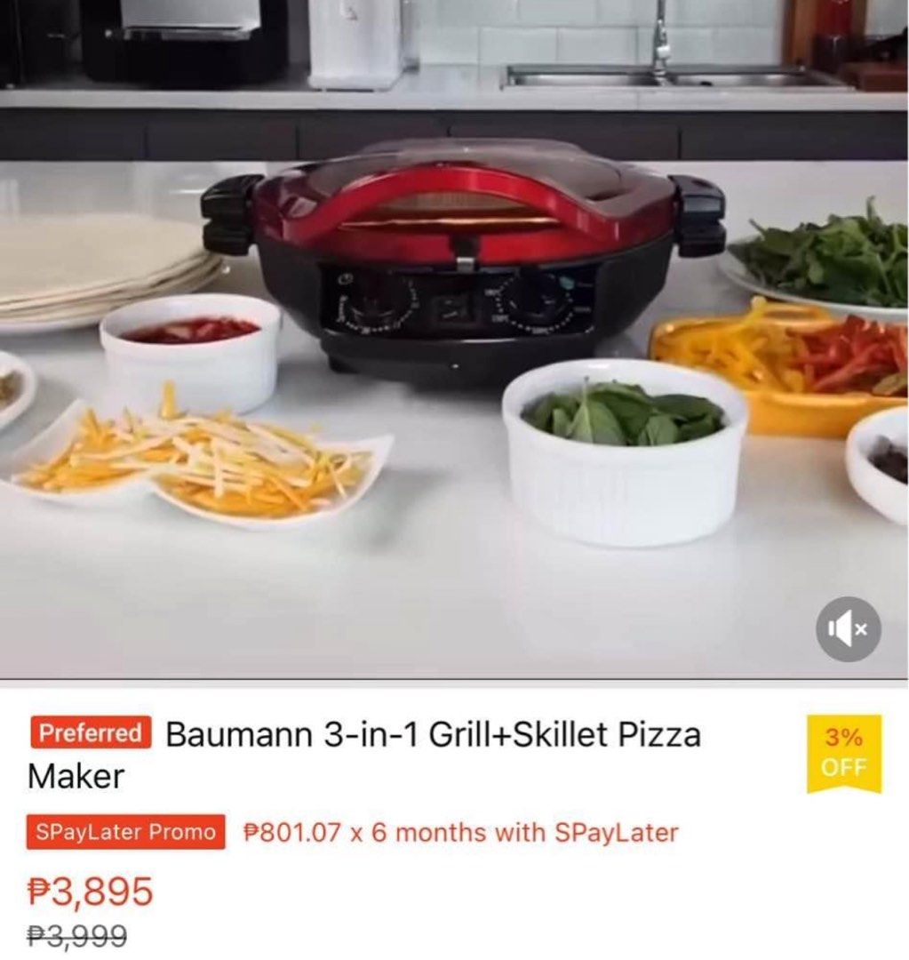 PIZZA MAKER + GRILL (Category: Cookers) located in Dasmarinas. Submitted by mai1mai1 (Listing ID 1272107711, Image 1). Description: Brand New Never Used rfs: extra appliance.