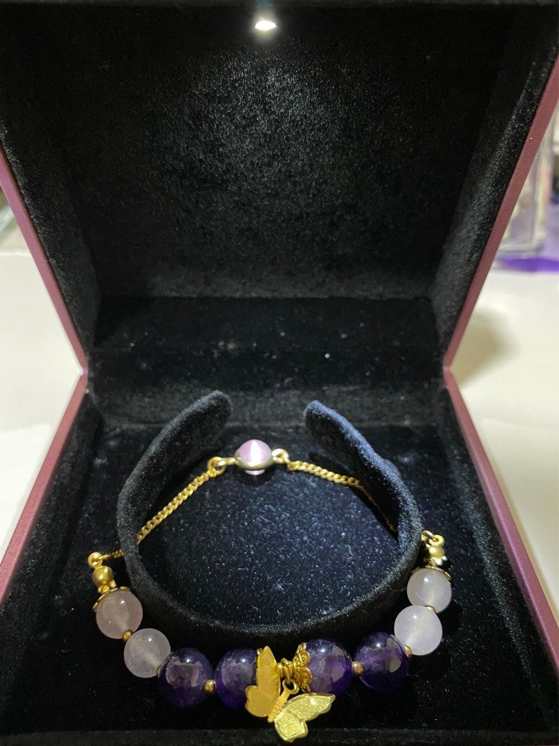 real amethyst rose quartz rose gold crystal gold bracelet