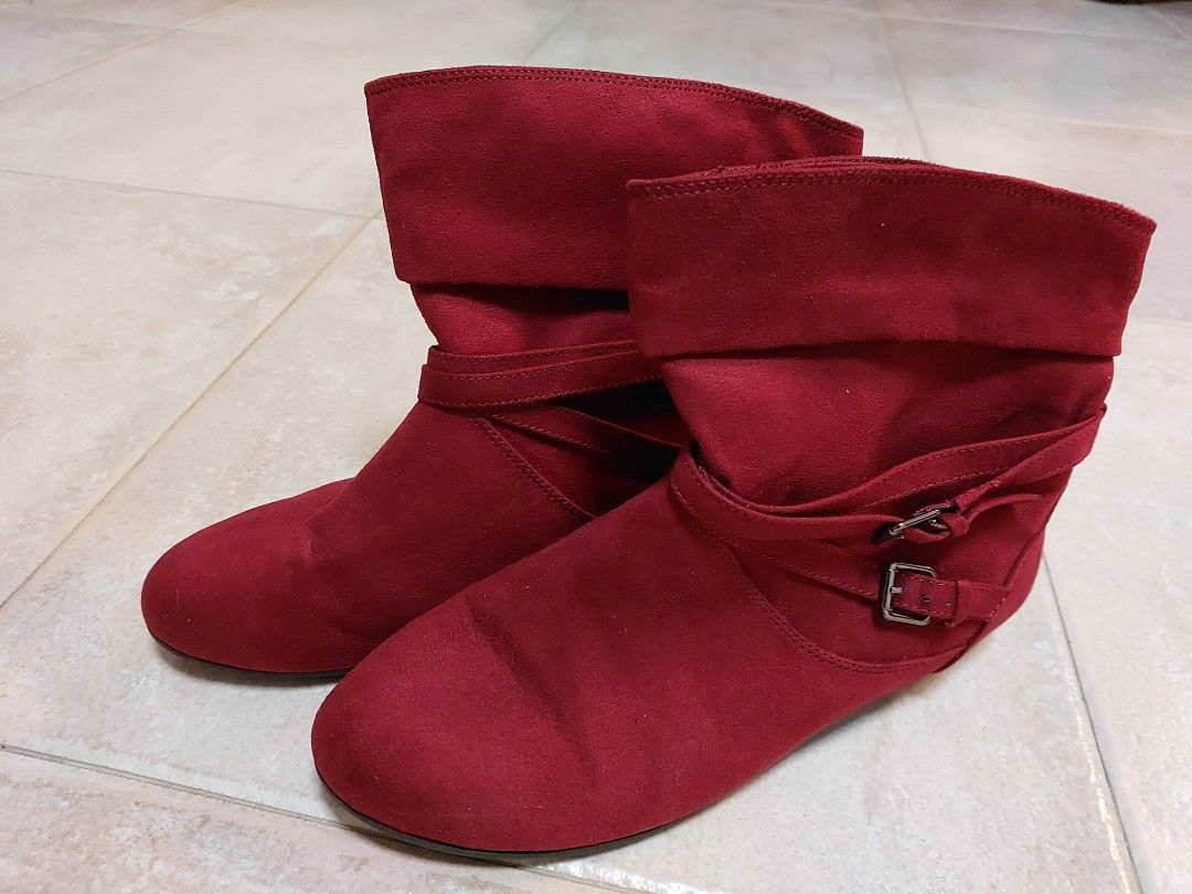 red suede boots