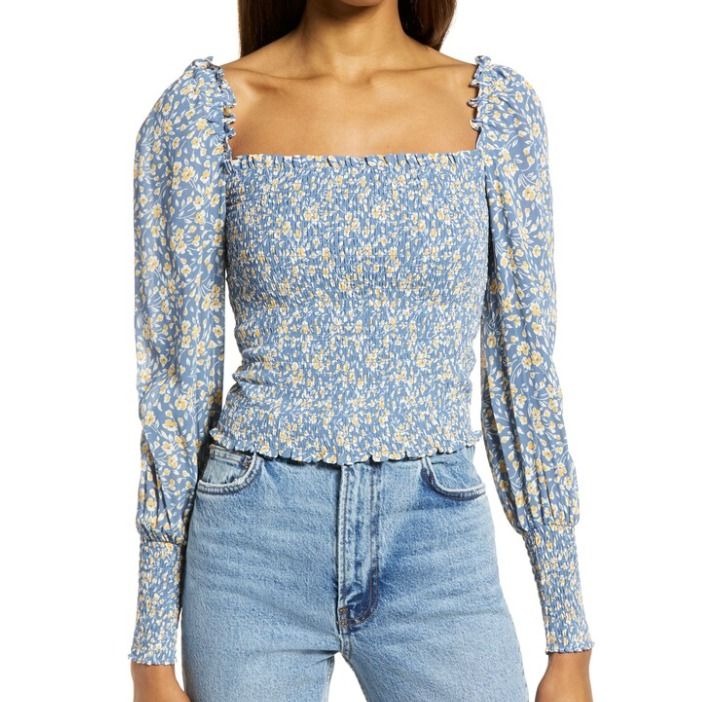 Reformation smocked top cheap