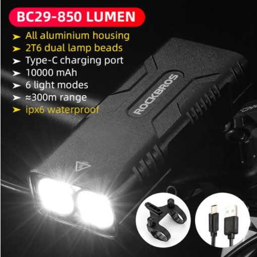 Rockbros Front Light BC29, Sports Equipment, Bicycles & Parts, Parts ...