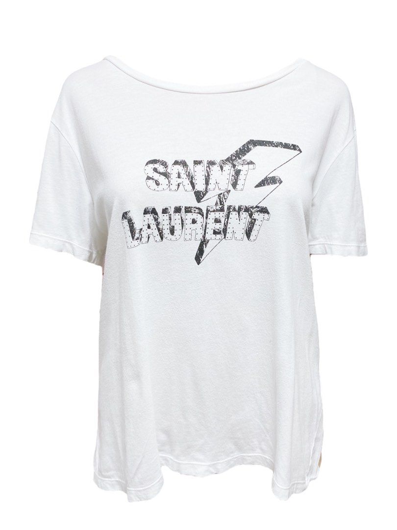 Saint laurent t shirt lightning best sale bolt womens