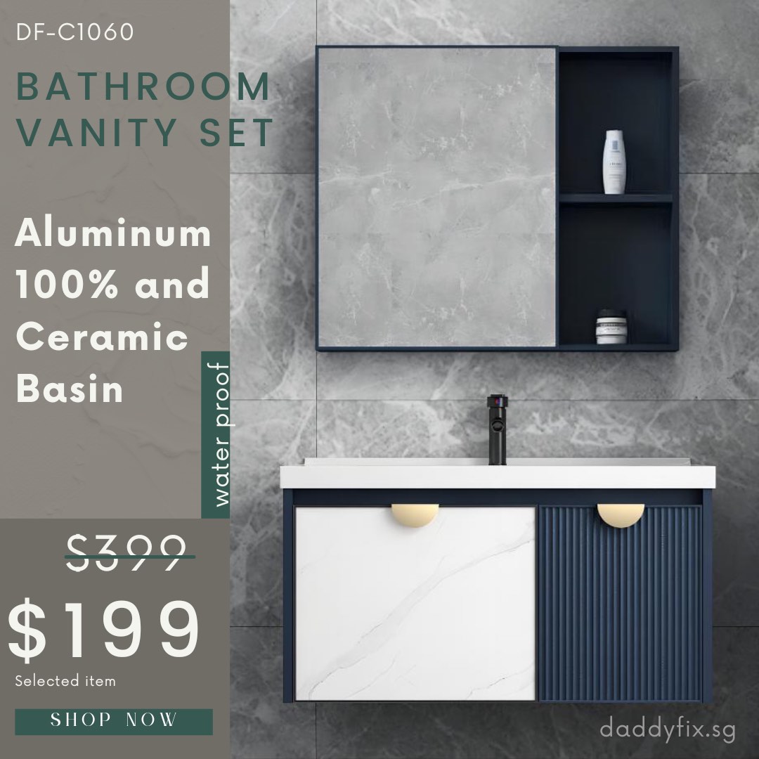 SG /Stocks 60cm Bathroom Basin Vanity Set/Waterproof Aluminium