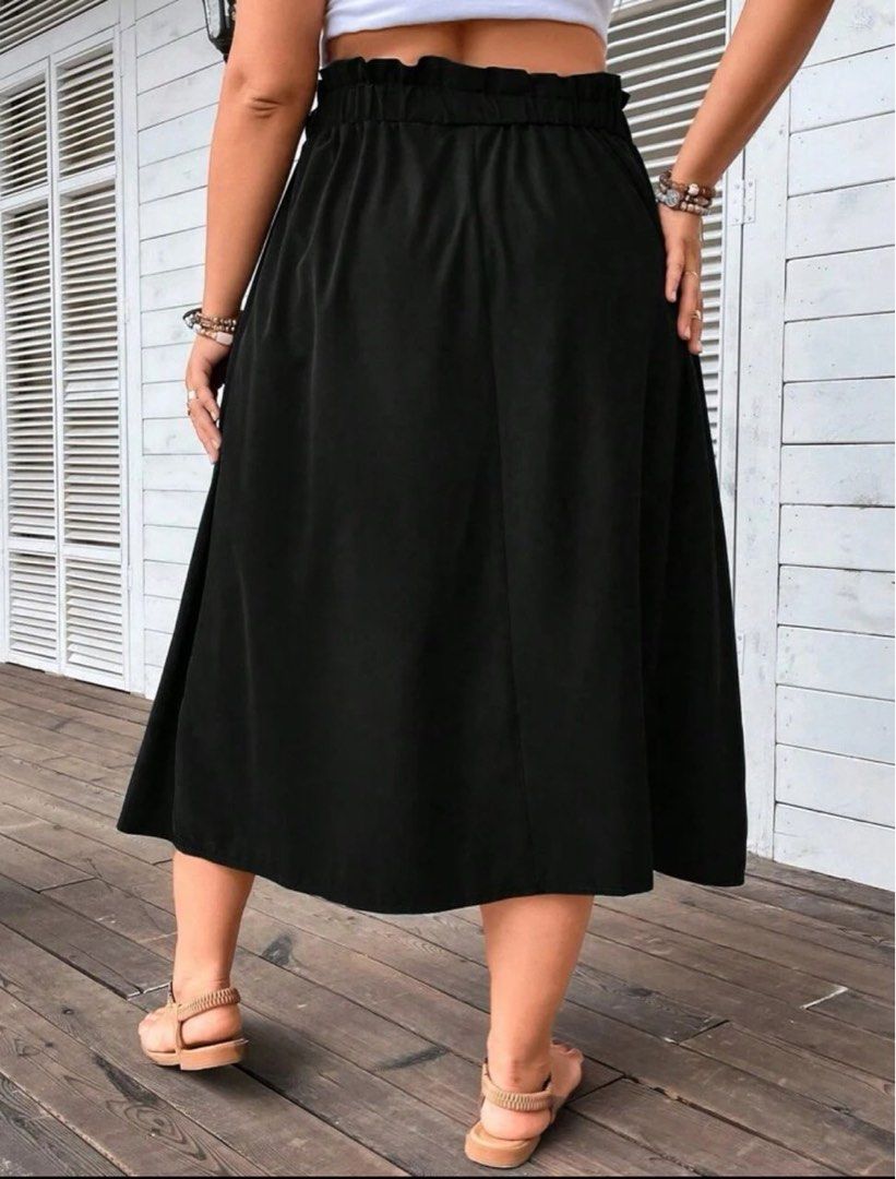 Paperbag waist sale pocket front skirt