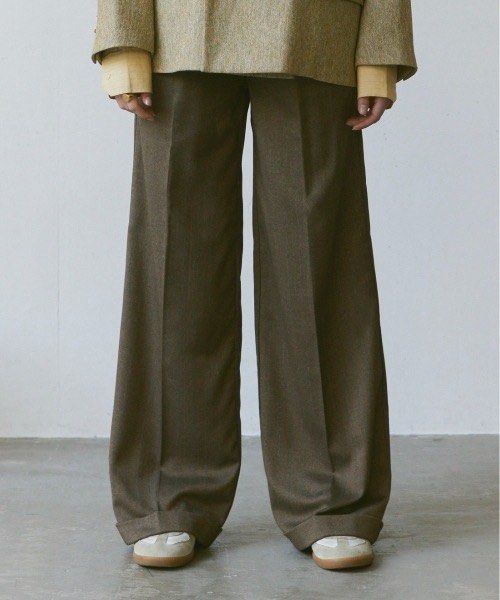soerte Wide straight slacks チャコール soerte スラックス Wide