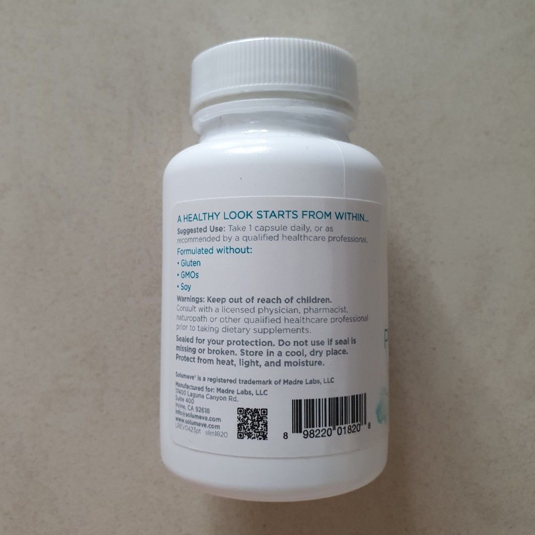 Solumeve Pearl Tomato Whitening Supplement 400mg 60 Veggie Capsules