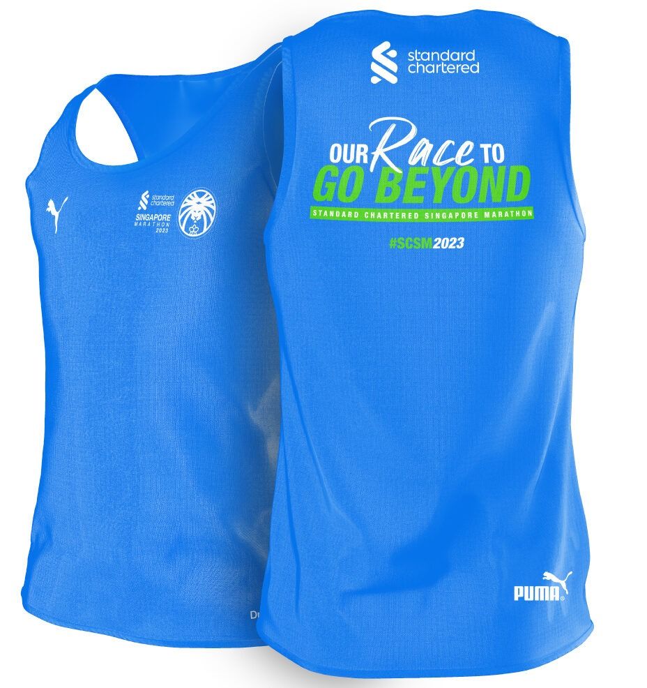Standard Chartered Marathon SCSM 2023 Finisher Tee, Singlet, Shoe Bag