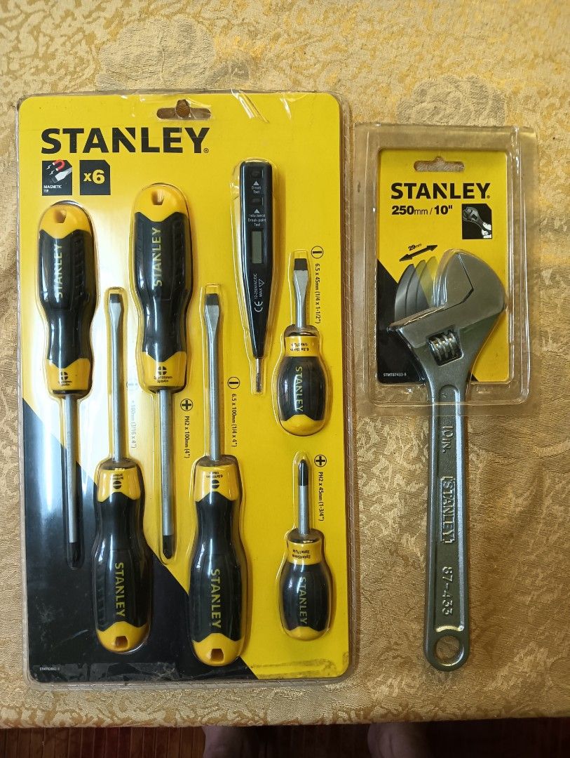 Stanley screwdriver set dan adjustable spanner 10inch, TV & Home
