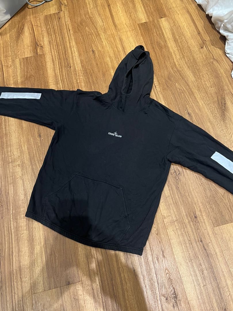 Stone island reflective tape hoodie cheap