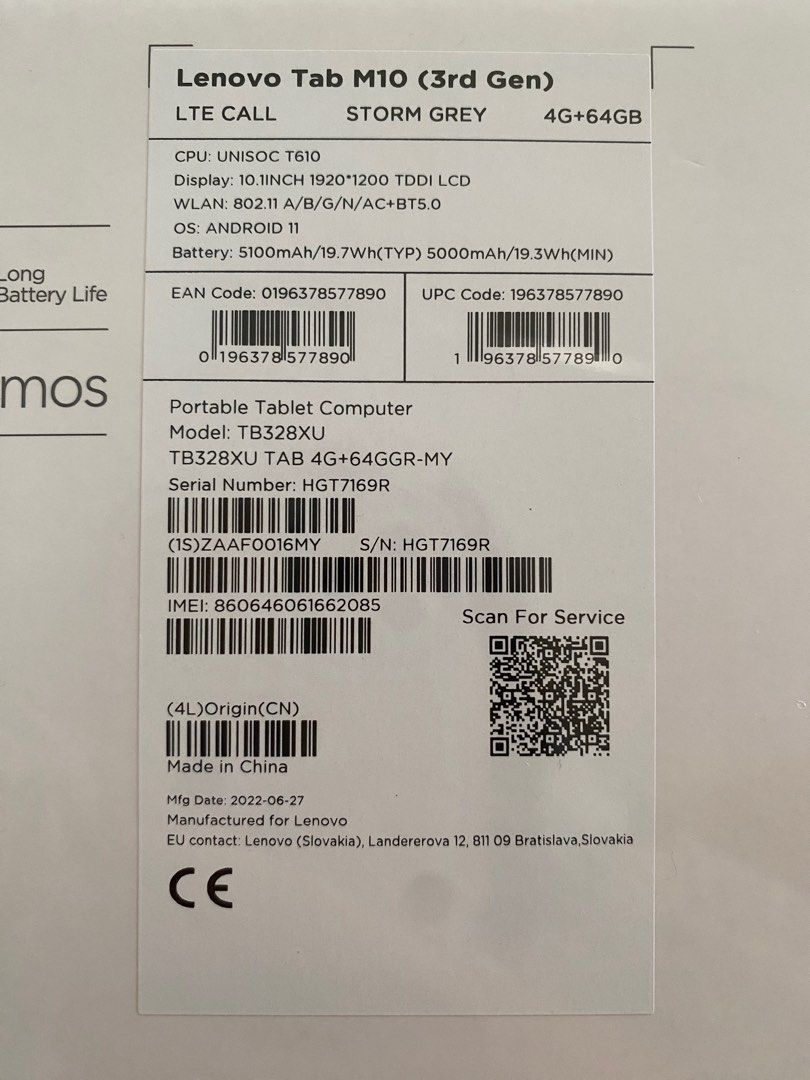 Tablet (Category: Laptops & Notebooks) located in Singapore. Submitted by mjyp93 (Listing ID 1272004803, Image 3). Description: Didn’t get to use it as have another tablet. Brand new! Sell it at much cheaper price at S$250 only compare to market price! Include free casing!.