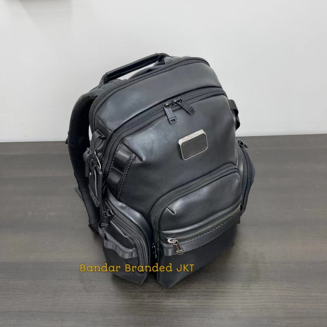 Tas Ransel Kulit Pria Tumi Alpha Bravo Navigation Backpack Laptop Kerja dan  Traveling Leather