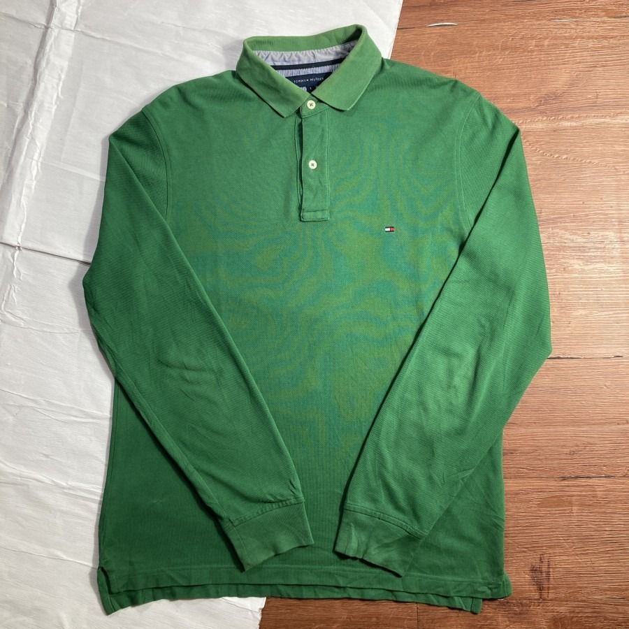 Tommy Hilfiger Polo Shirt Rugby Green 01 Original Authentic 100 - Main Image