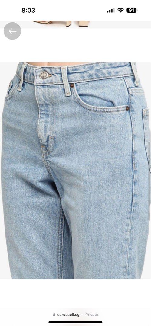 Topshop Considered bleach straight jean W30L30, Women's Fashion