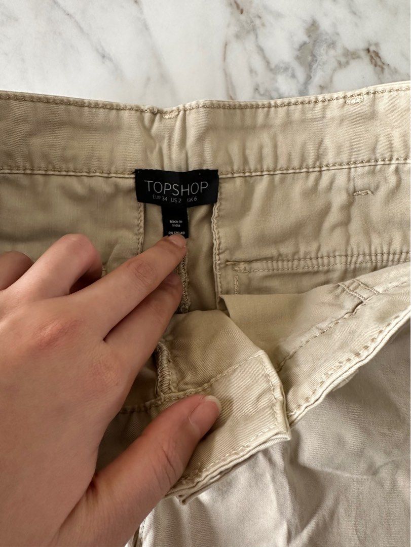 Topshop khaki shorts store