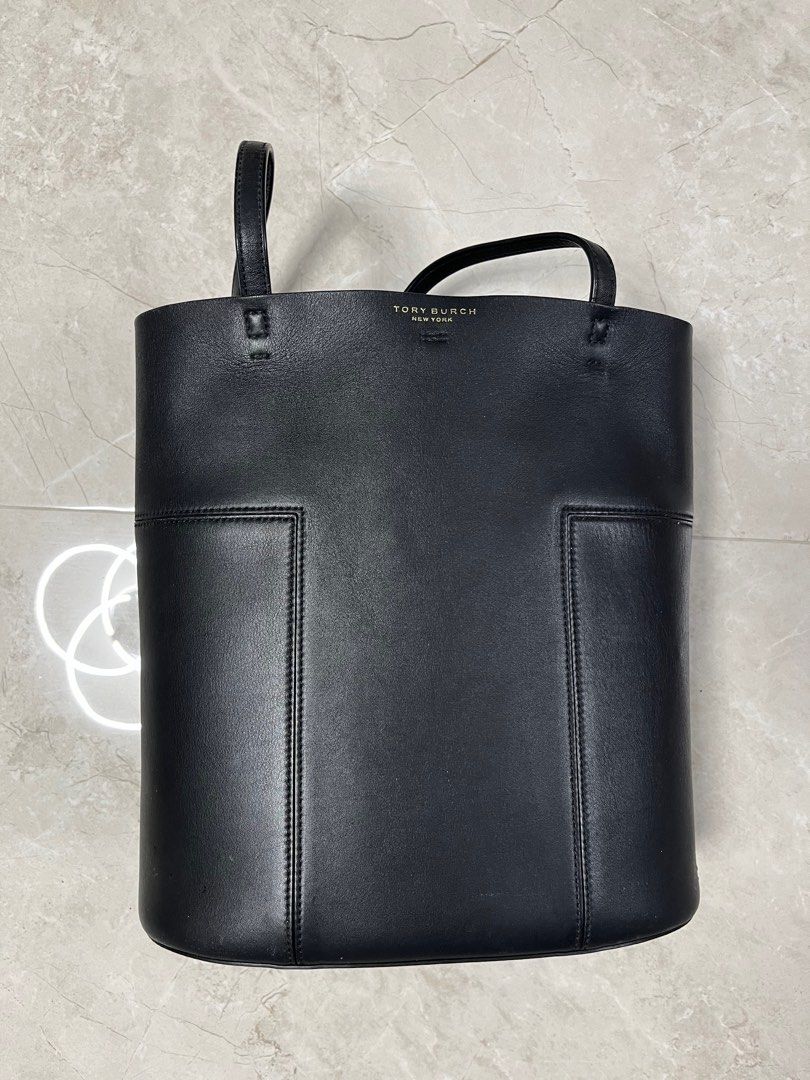 Tory Burch Block T Tote Bag Medium Black Colour