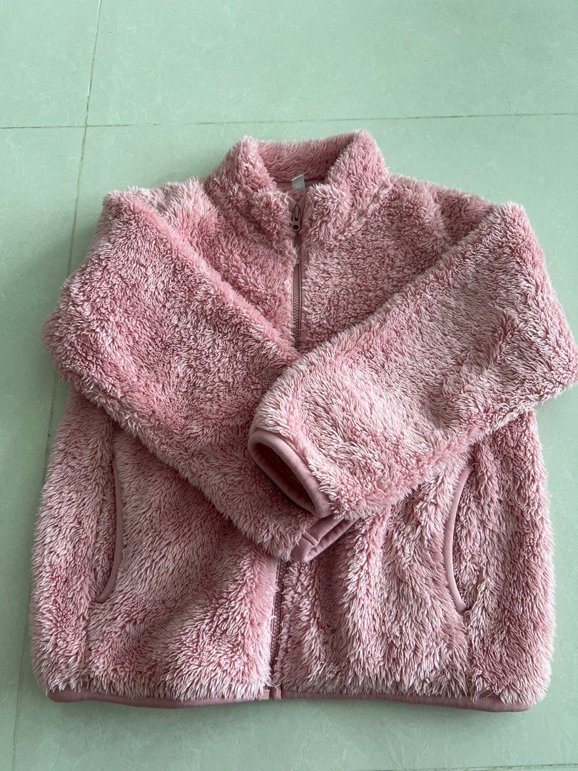 Uniqlo Kids fluffy yarn fleece full-zip long sleeve jacket, Babies