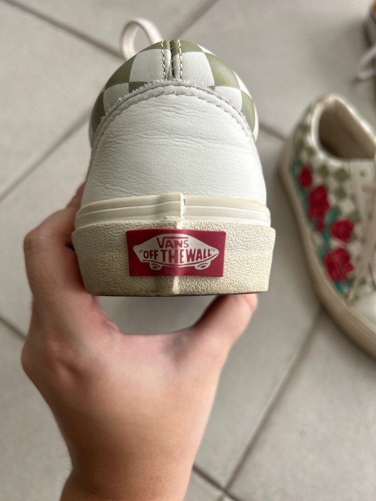 leather checkered vans