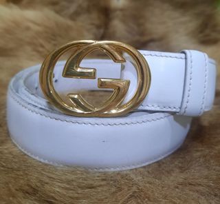 Vintage GUCCI logo belt white