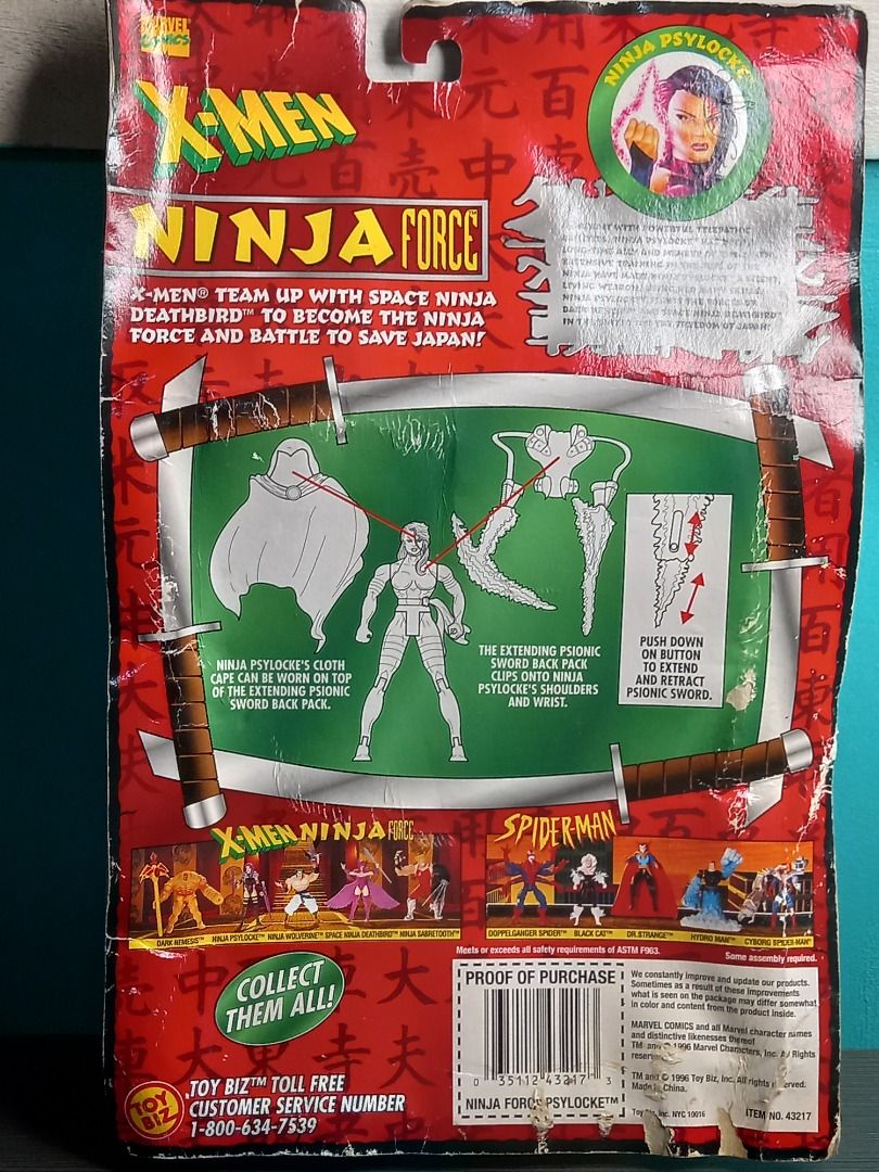 Vintage "Ninja Psylocke" 1996 Toy Biz Marvel XMen Ninja Force Action