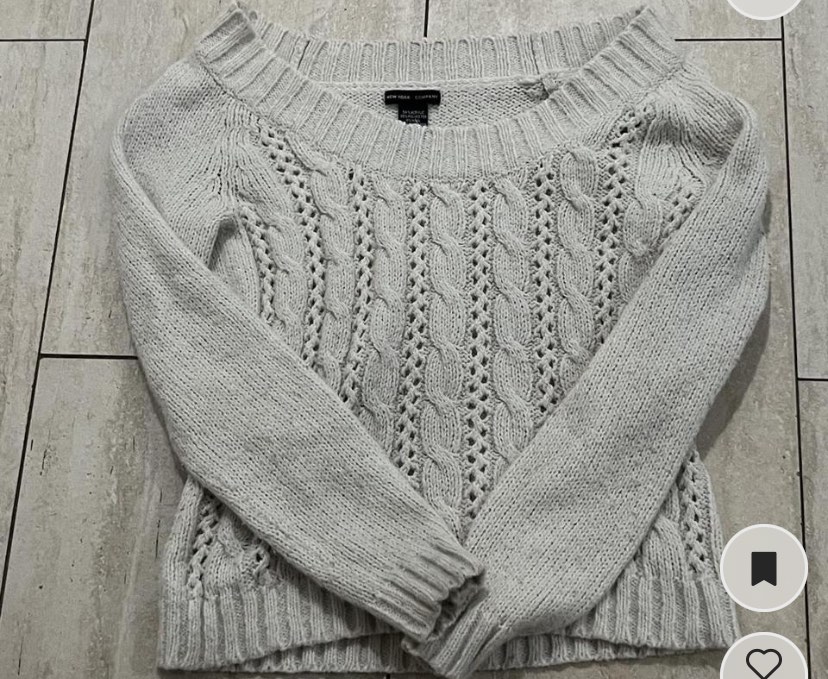 White off the online shoulder knit sweater