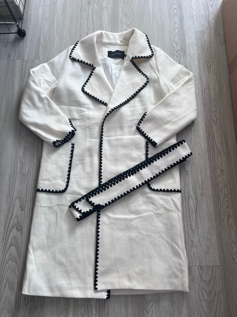 White coat cheap with black trim