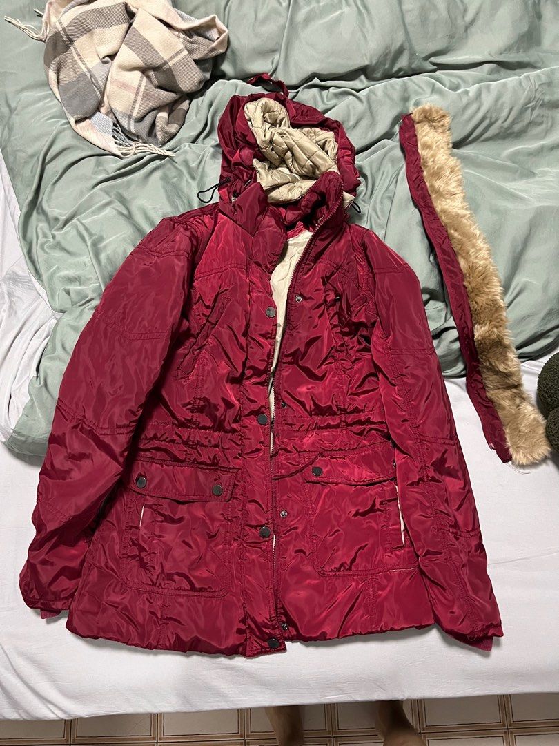 Maroon winter jacket hot sale