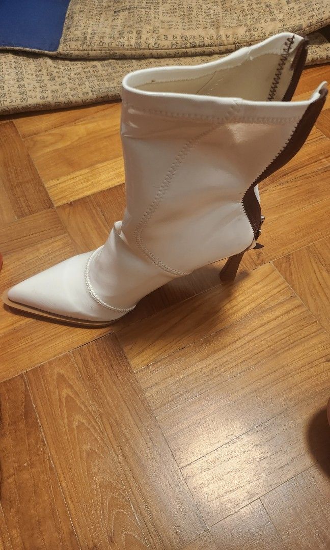 Women boots white leather Women s Fashion Footwear Boots on