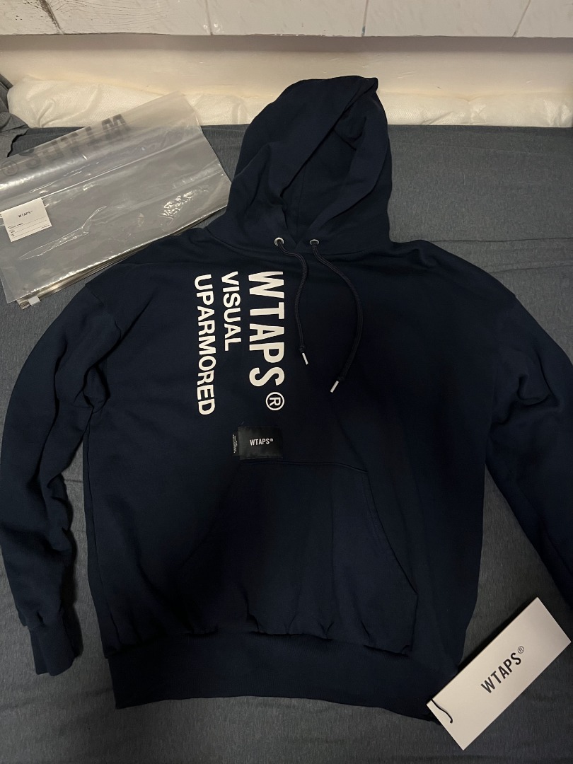 Wtaps FW22 VISUAL UPARMORED Hoody Navy 222ATDT 