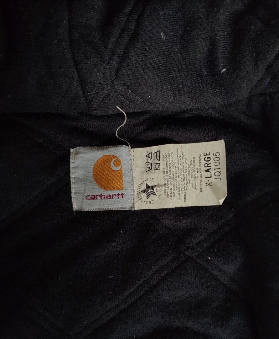 vintage carhartt jacket xl black Made In USA Tag