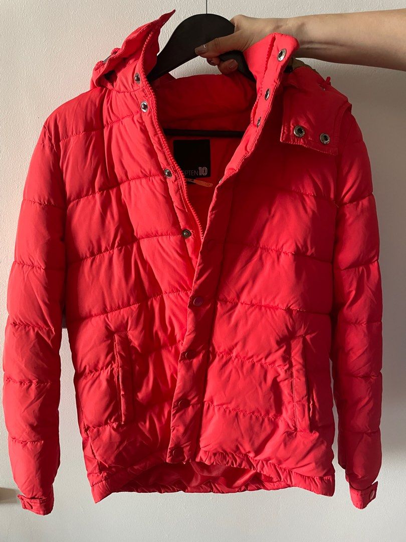 Red puffer jacket cheap top