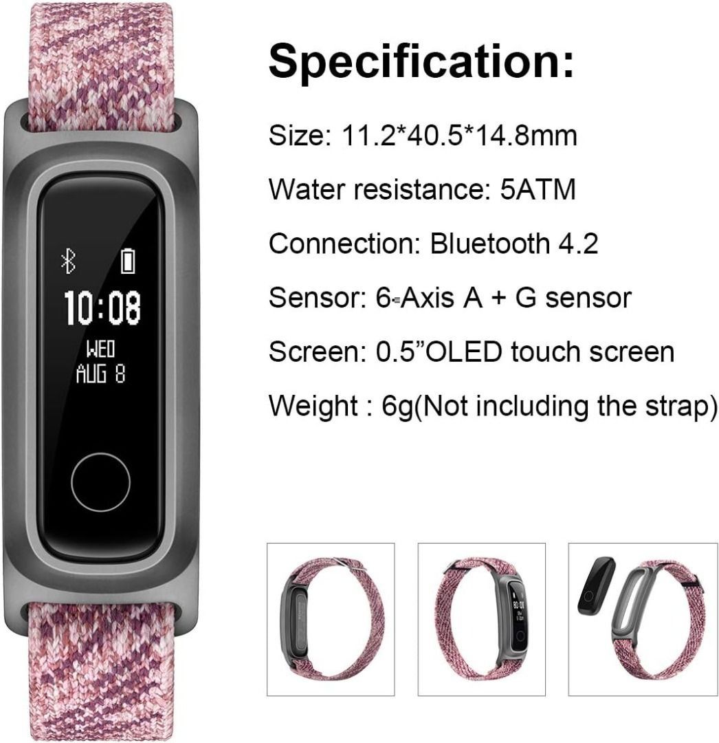 Huawei Band 6 Pink Touch Screen Fitness Smartwatch