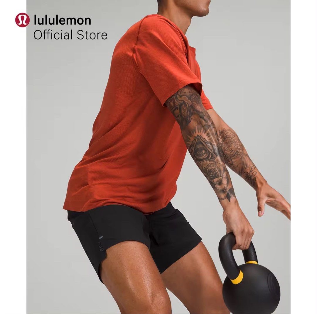 Lululemon Athletica Mens Pace Breaker Short Linerless (Black, S) at   Men's Clothing store