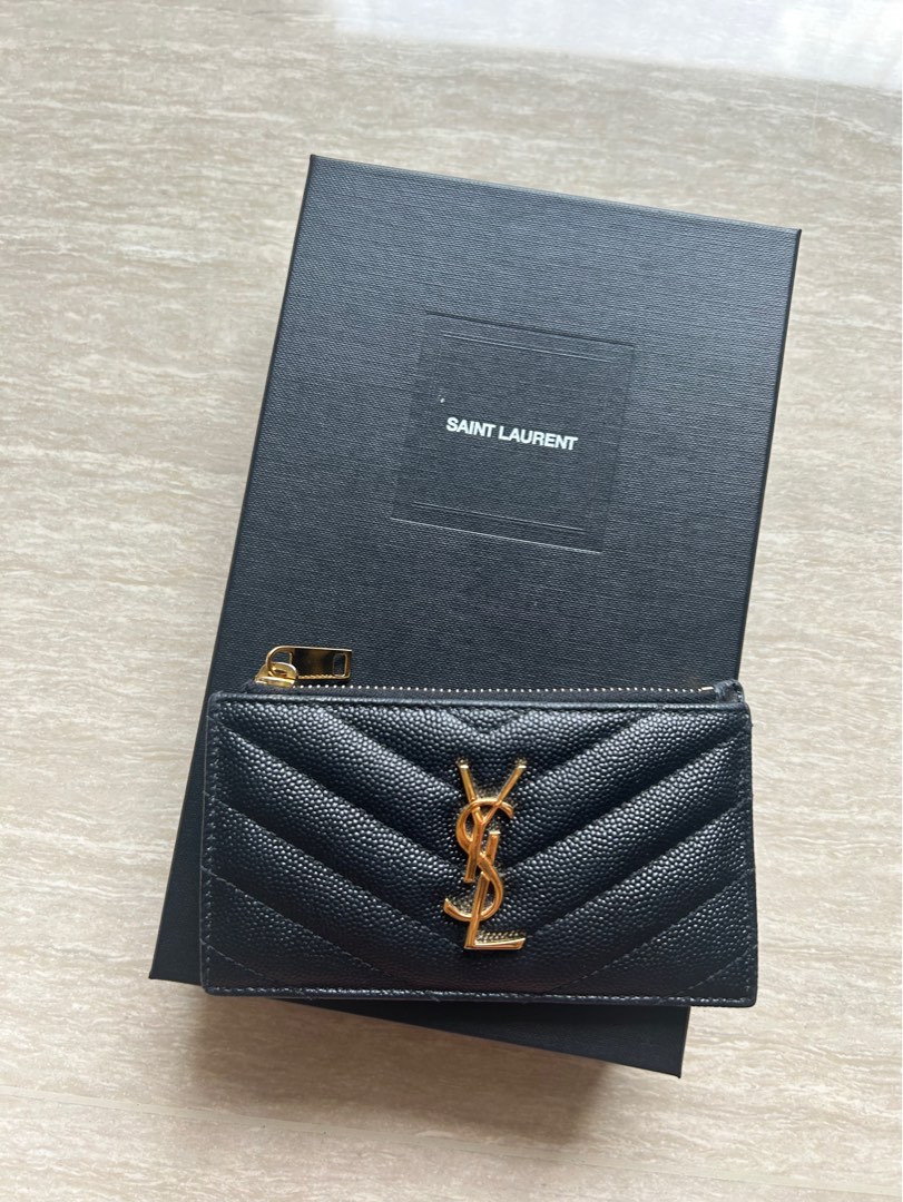 YSL Black Zipper Card Holder Luxury Bags Wallets on Carousell
