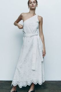 Asymmetric Eyelet Dress main image 1