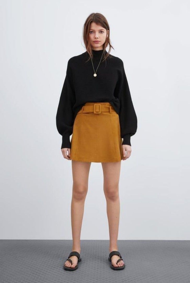 Mustard suede hot sale mini skirt