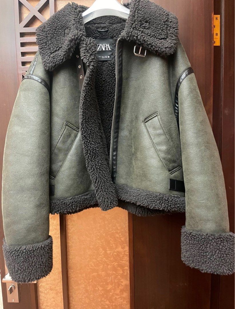 Green faux suede biker cheap jacket