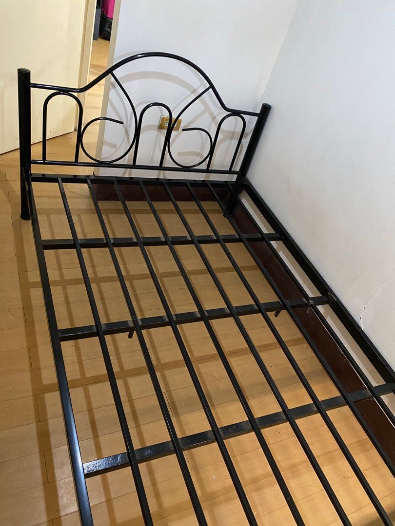 2nd Hand Bed Frame Twin/Double Size 48x75, Furniture & Home Living