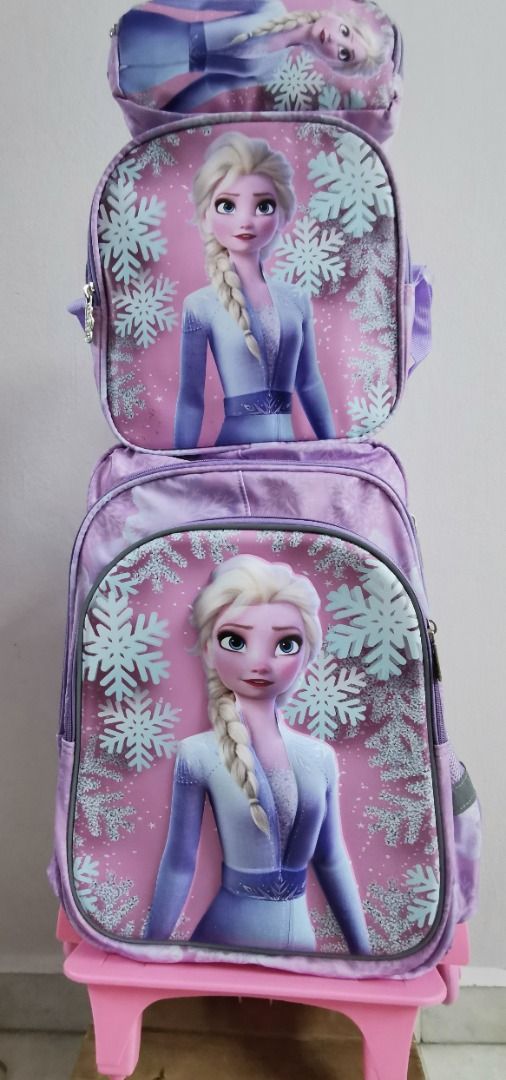 3in1 set Children Primary School Bag detachable Trolley school bag