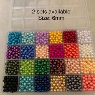 6mm assorted pearl beads with organizer (bead set)